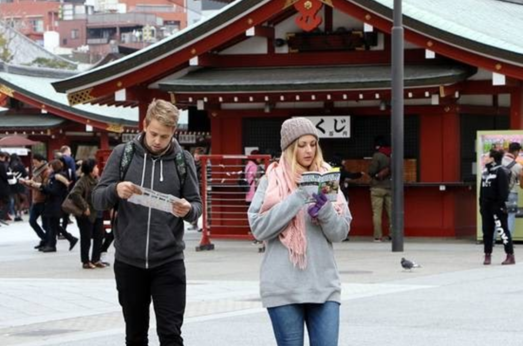Caucasian Tourists in Japan