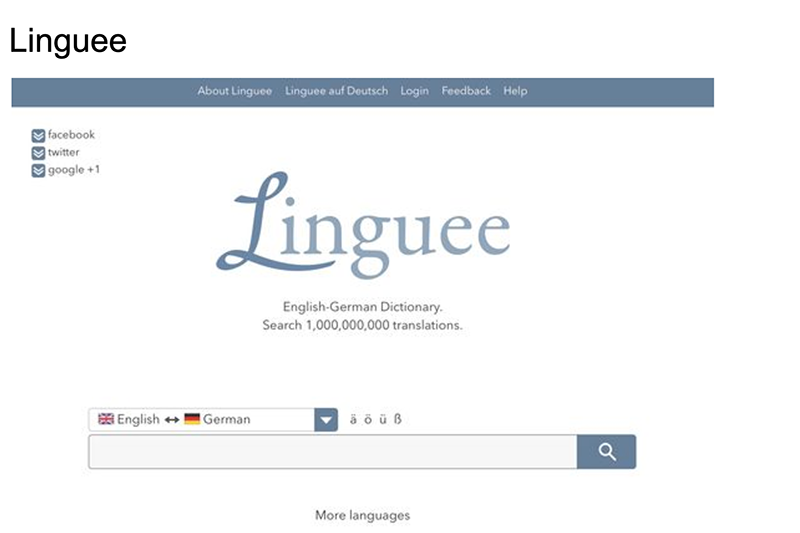 Snapshot of Linguee: A search and language translation engine