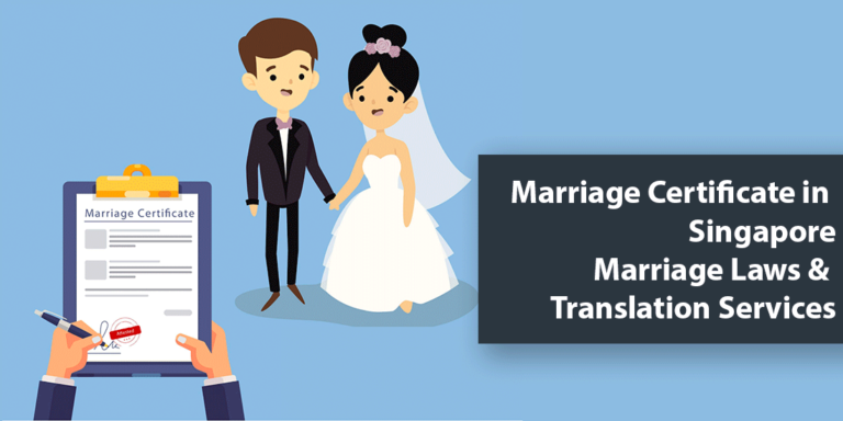 Illustration of Marriage Certificate Singapore laws and Importance of getting legal notary translation for marriage certificate