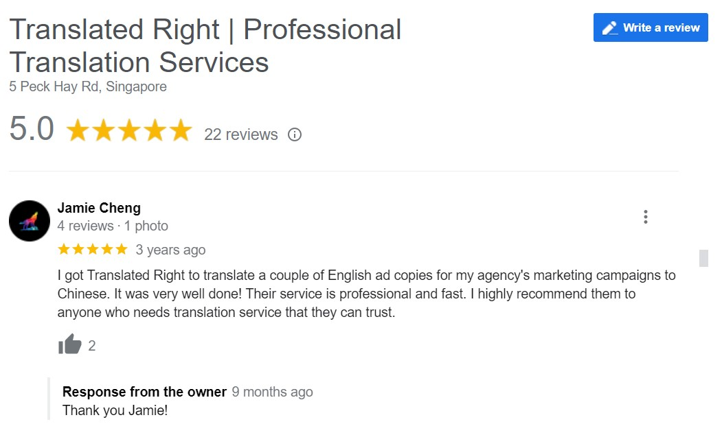 Google Reviews from our clients