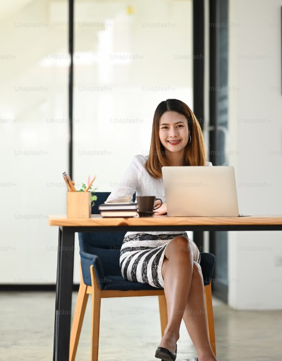 Friendly translator in office